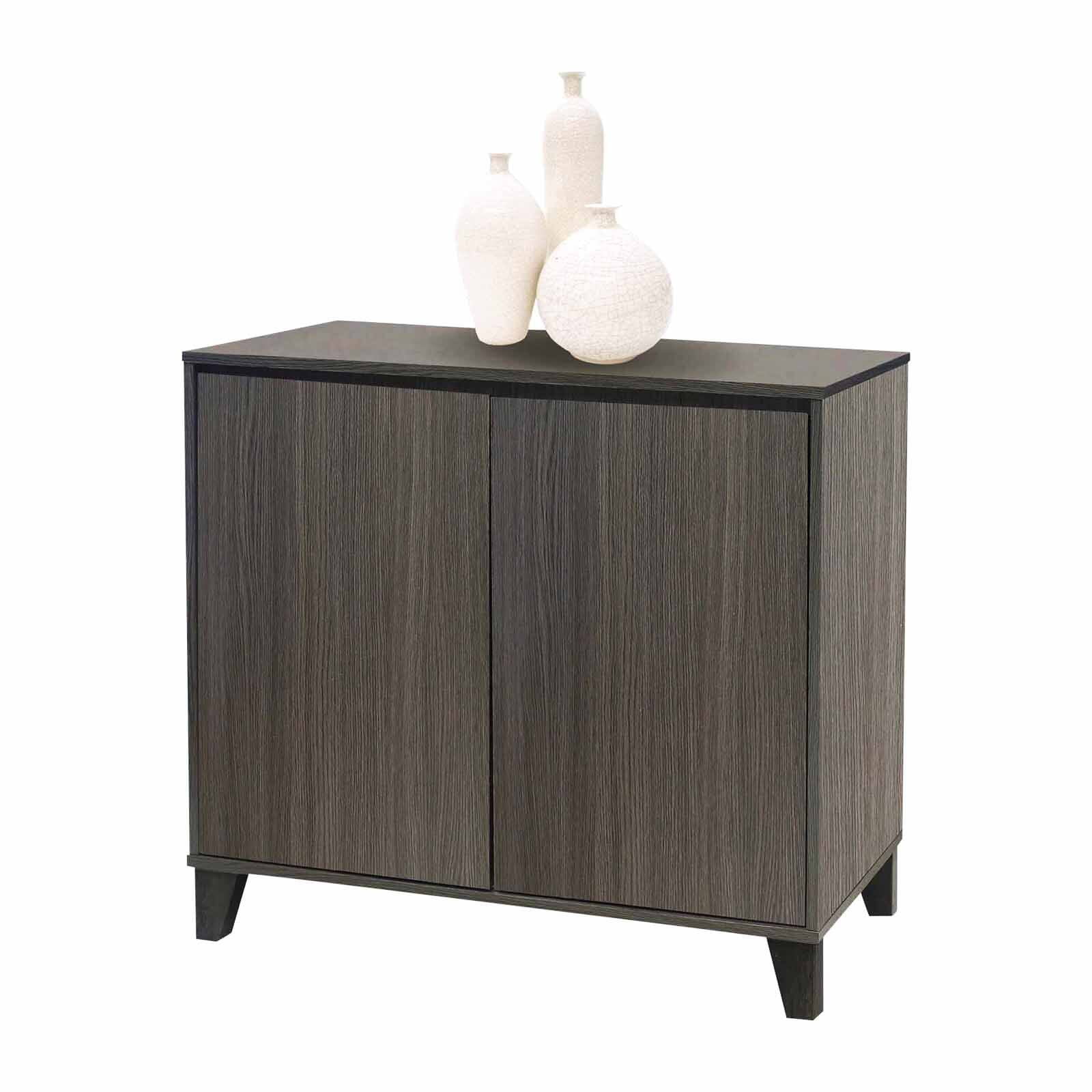 Gray Oak 2-Door Contemporary Office Storage Cabinet