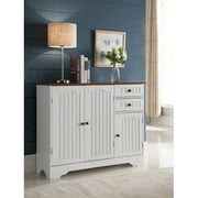 K&B Furniture White Wood Kitchen Storage Cabinet