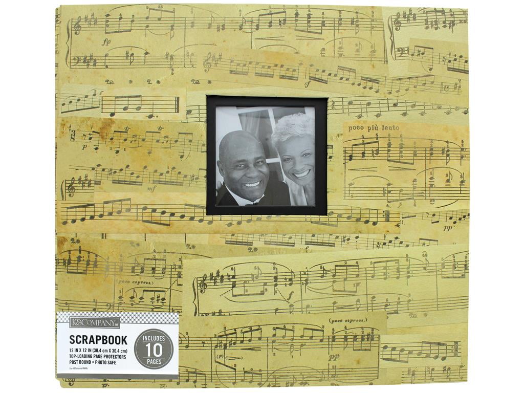 K&Co Scrapbook 12x12 Window Vintage Music