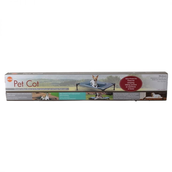 K&H Pet Products Original Pet Cot Elevated Dog Bed Gray/Black Mesh Medium 25 X 32 X 7 Inches