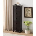 thumbnail image 1 of K and B Furniture Co Inc  Dark Cherry Wood Accent Cabinet, 1 of 2