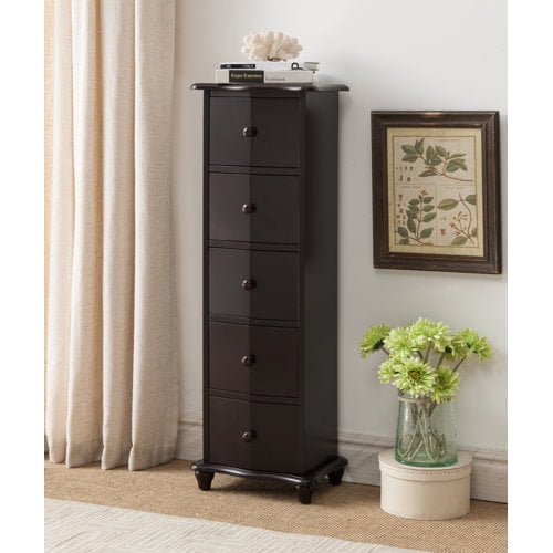K and B Furniture Co Inc Dark Cherry Wood Accent Cabinet