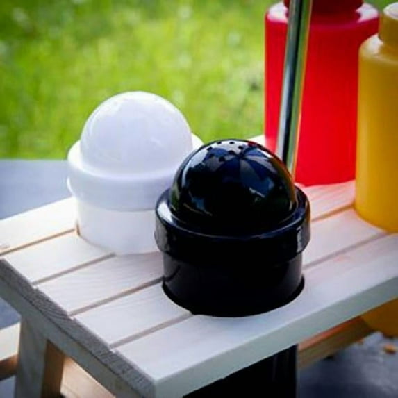 Küchenprofi Picnic Table with Umbrella Condiment Set Includes Ketchup, Mustard, Salt and Pepper, 7.08" x 4.72" x 9.44", Multicolored