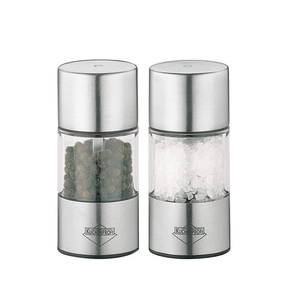 Küchenprofi Vienna Salt and Pepper Set Manual Ceramic Grinder 3.4-Inch Clear