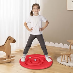 K-ids Maze Balance Board - Wobble Trainer for Ski Surf Snowboard, Non- Sensory Rocker, Core_Th-erapy & Skate Prep,Red