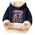thumbnail image 1 of K`ids Sherpa Lined Hoodie - 67 Print Warm Winter Pullover for B`oys & G`irls, Soft Cute Casual Hooded Sweatshirt for Christmas, 1 of 3
