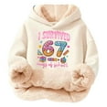 thumbnail image 1 of K`ids Sherpa Lined Hoodie - 67 Print Warm Winter Pullover for B`oys & G`irls, Soft Cute Casual Hooded Sweatshirt for Christmas, 1 of 3