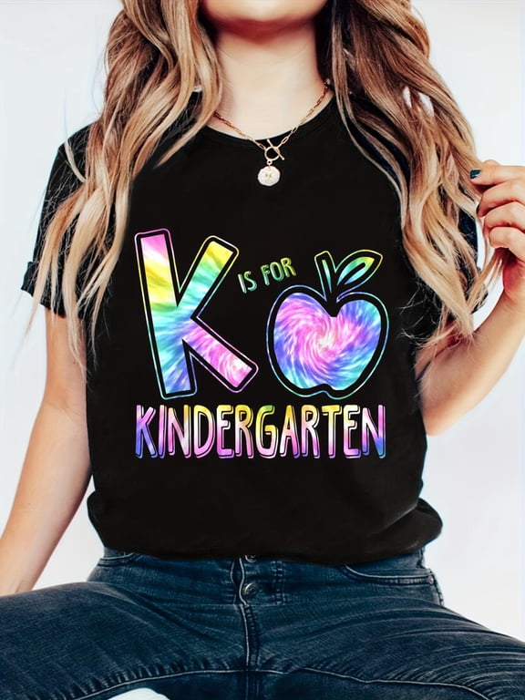 K is for Kindergarten Teacher Tie Dye Back to School Kinder T-Shirt
