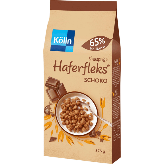 Klln Koolln Haferfleks wholegrain oats: CHOCOLATE flavor - 375g/12 oz