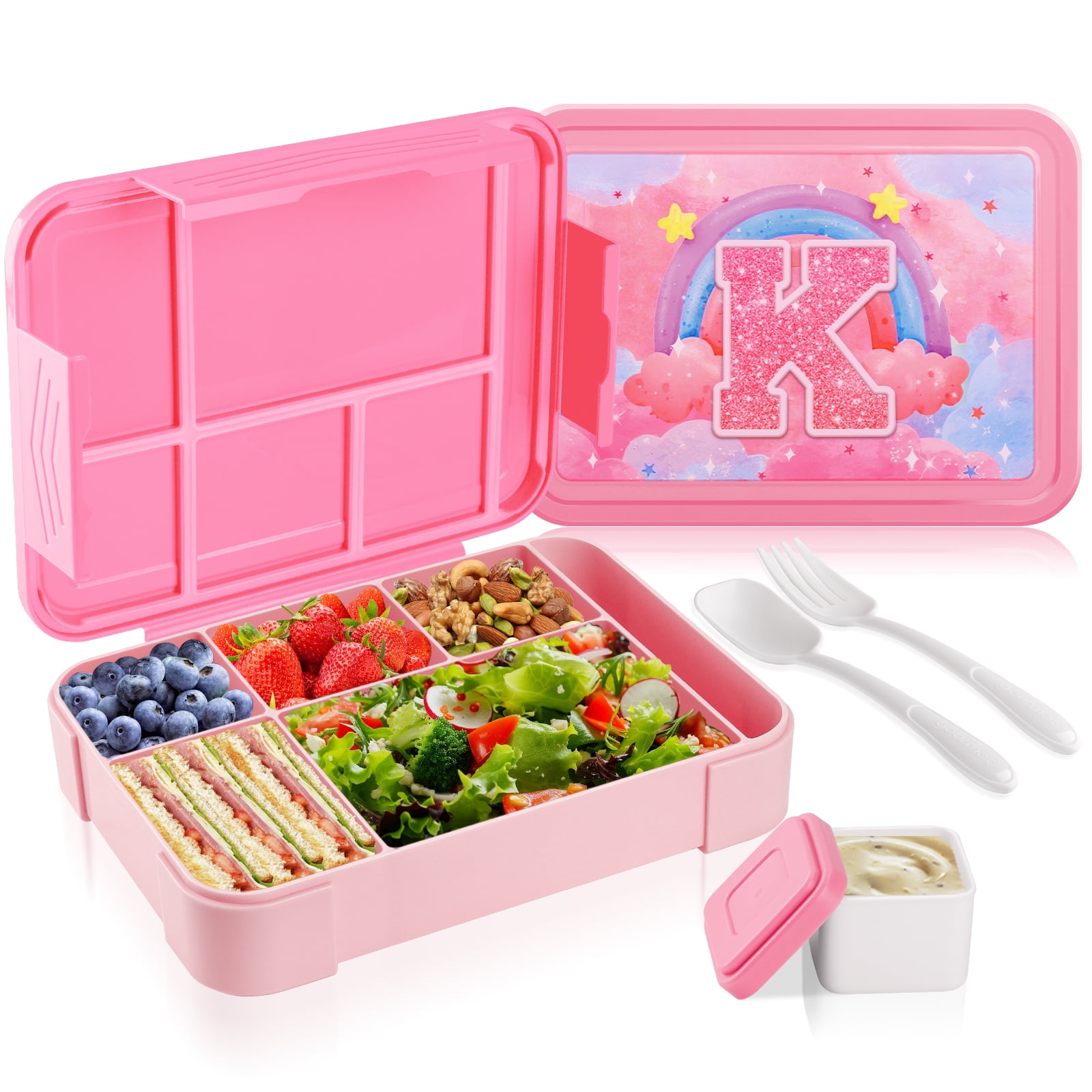 JYPS Bento Box for Kids,Leak-Proof Kids Lunch Box with 6 Compartments