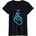 thumbnail image 1 of K-pop Hand Symbol Finger Heart Korean Pop Music Women Girls T-Shirt, 1 of 3
