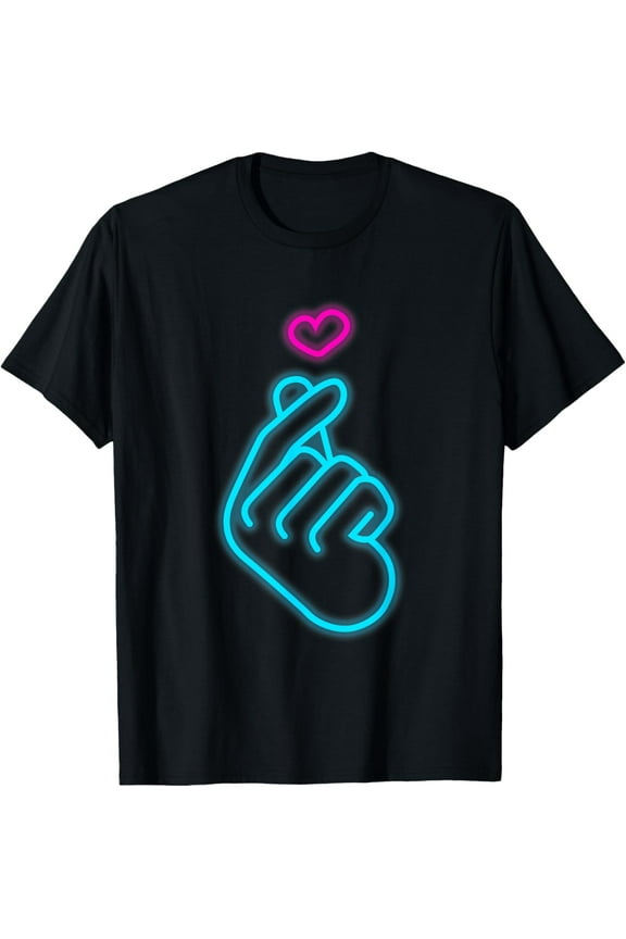 K-pop Hand Symbol Finger Heart Korean Pop Music Women Girls T-Shirt
