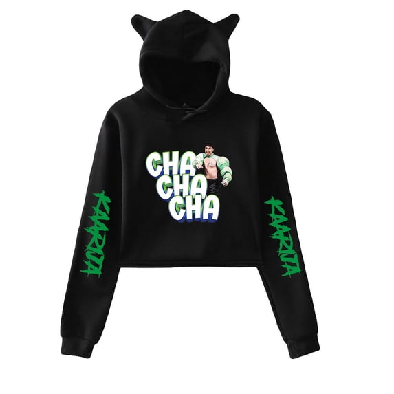 Käärijä Hoodie Sweatshirt for Girls Cat Ear Crop Top Women Casual Girl Youth Streetwear