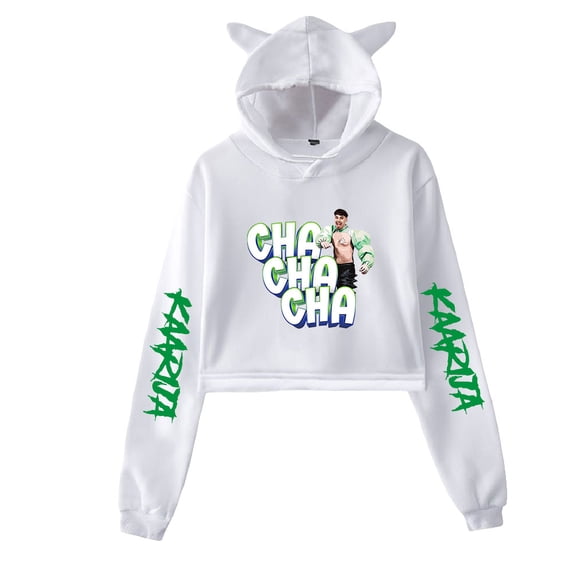 Käärijä Hoodie Sweatshirt for Girls Cat Ear Crop Top Women Casual Girl Youth Streetwear