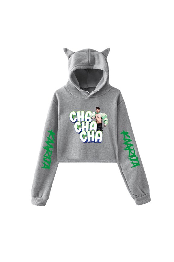 Käärijä Hoodie Sweatshirt for Girls Cat Ear Crop Top Women Casual Girl Youth Streetwear