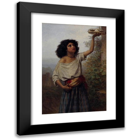Kārlis Teodors Hūns 18x24 Black Modern Framed Museum Art Print Titled - Young Gipsy Woman (1870)