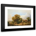 thumbnail image 1 of Károly Markó 18x14 Black Modern Framed Museum Art Print Titled - Italian Landscape with Farmhouse (1854), 1 of 5
