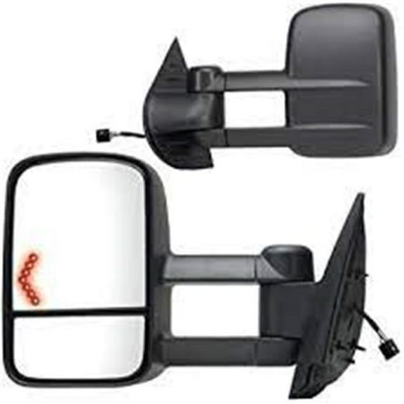 K-source KSI62093-94G Heated Power Foldawy OE Mirror Black Extendable Towing with Turn Signl Dual Glass for 2007-2013 Silverado Sierra