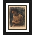 thumbnail image 1 of Käthe Kollwitz 19x24 Black Ornate Framed Double Matted Museum Art Print Titled: Half Figure of a Woman with an Entangled Arms (1905), 1 of 5