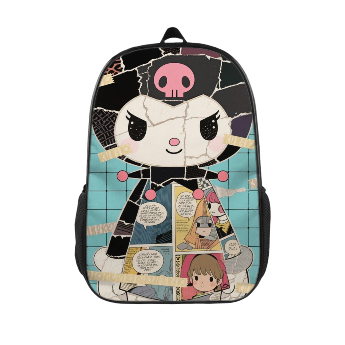 K×uromi Full Print Cartoon Casual Backpack Laptop Backpack Bicycle ...