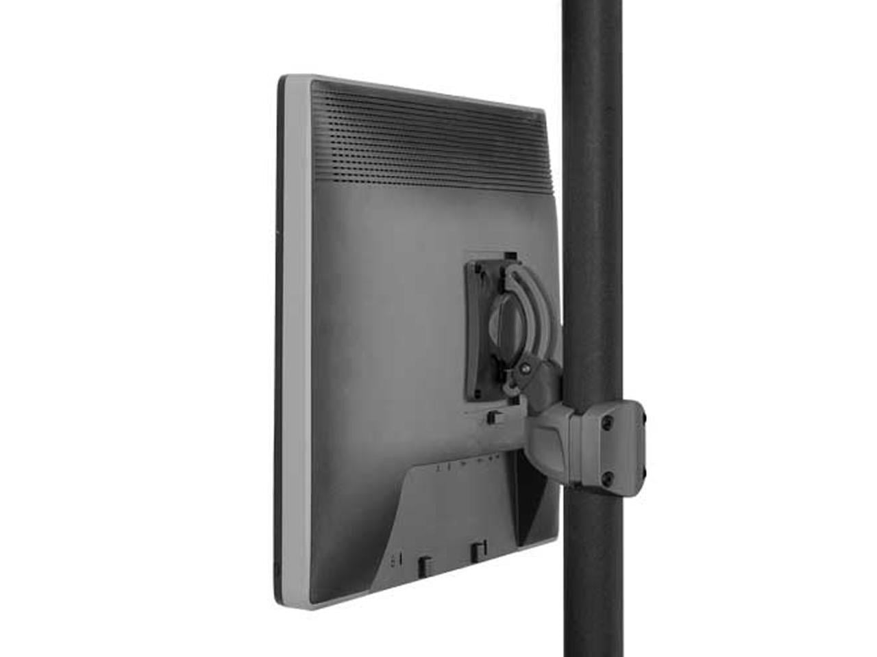 Black Aluminum Pole Mount for LCD Display with Extreme Tilt