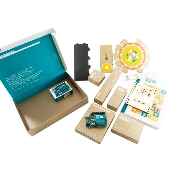 Official Arduino Starter Kit - Includes Arduino Uno R3, 170 Page Book (English), and Components to Build 15 Different Projects (K000007)