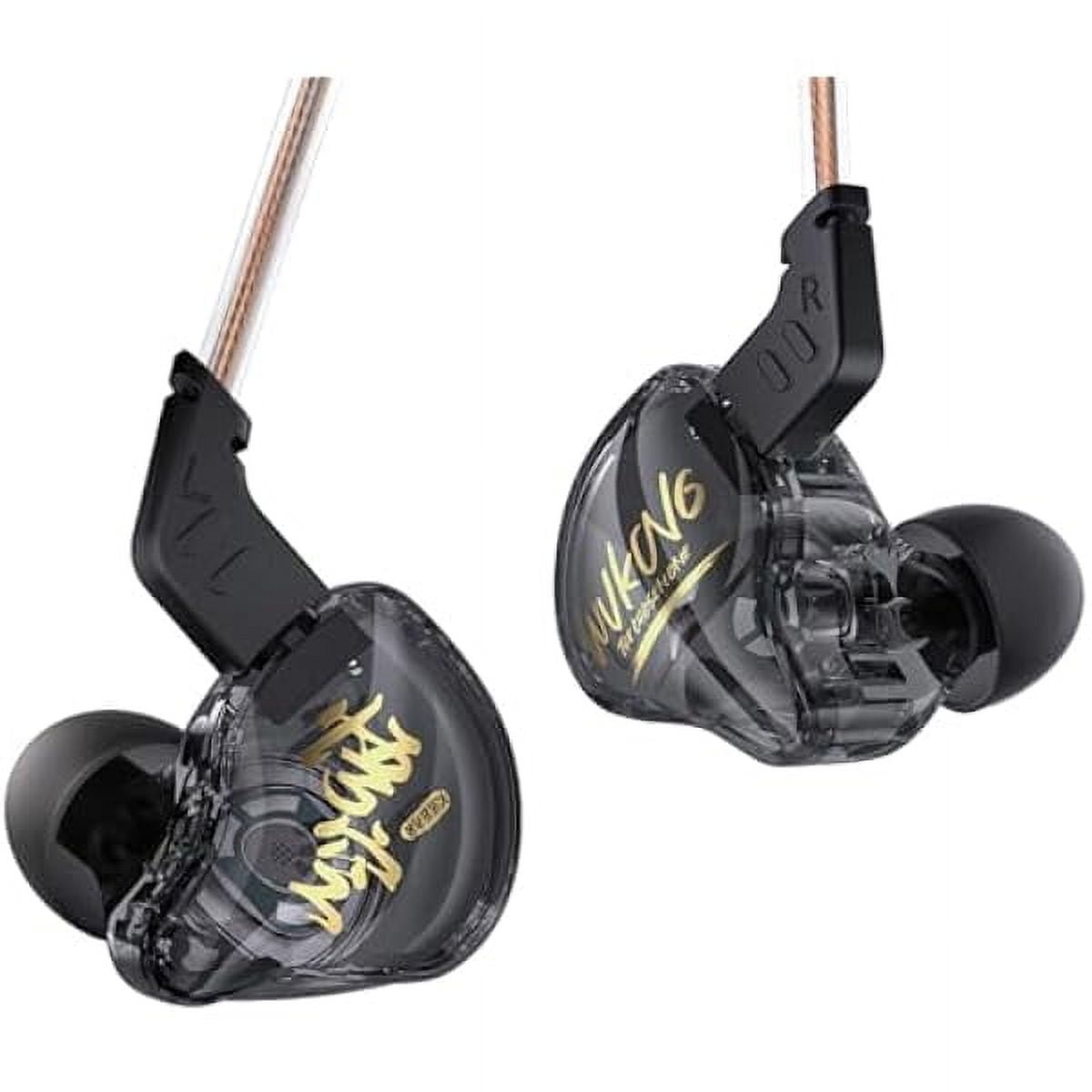 K01 iem in ear Monitor Headphones, HIFI Immersive Bass iems for Gaming, Noise Cancelling Wired Earbuds with 3.5mm Plug for Computer Laptop School Student, 3 Year Warranty (Black without Mic)