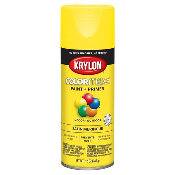 K05570007 COLORmaxx Spray Paint + Primer, Satin Meringue, 12-oz. - Quantity 1