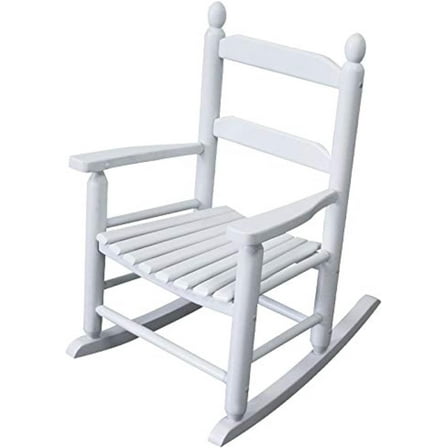 K079WT Durable White Child’s Wooden Rocking Chair/Porch Rocker - Indoor or Outdoor - Suitable for 3-7 Years Old