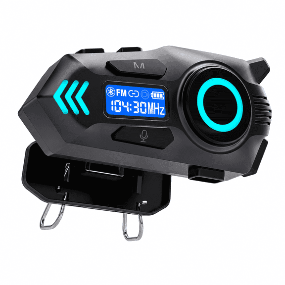 Motorcycle Helmet Bluetooth Headset, Bluetooth 6.0 Helmet Communication System with FM Radio, Battery Level Display, Unlimited Rider Intercom & Music Sharing (500M), IP65 Waterproof