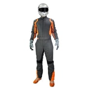 K1 20-PR2-GO-L Precision II SFI 5 Auto Racing Suit Nomex Orange/Gray Large 56