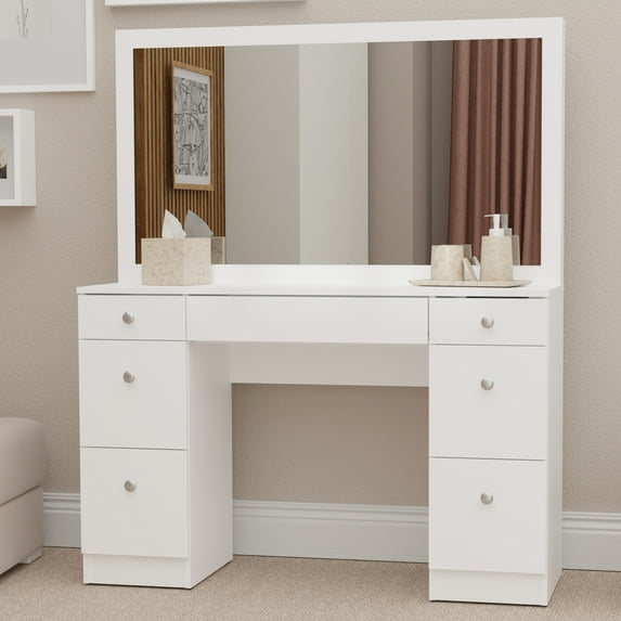 Kappesberg Aspen 7-Drawer Vanity Table - Design and Functionality for Your Bedroom, for Adults and Teens.
