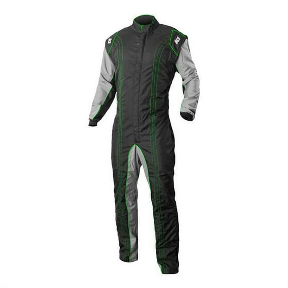 K1 RaceGear 10-GK2-V-XS CIK-FIA Level 2 Approved GK2 Level 2 Kart Racing Suit - Green - Extra Small