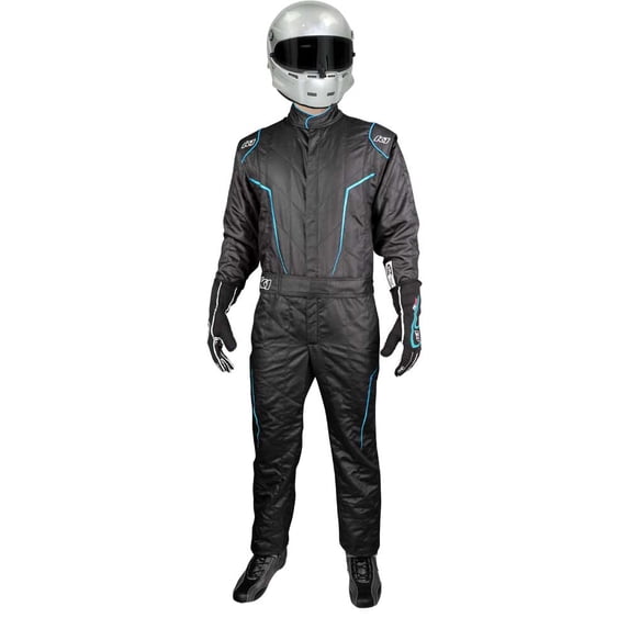 K1 RaceGear 20-GT2-NO-2XL GT2 Suit, Black, FLO Orange, 2XL