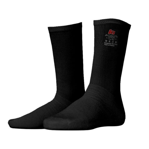 K1 RaceGear 26-NSO-W-SM Nomex Socks, White, Adult, Small/Medium