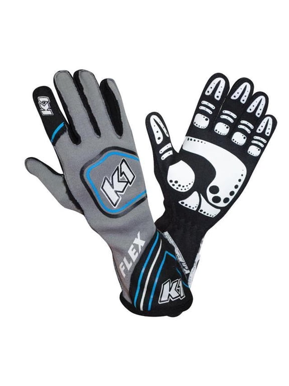 K1 RaceGear Flex Nomex Driver's Gloves - Blue, Grey - Med 23-FLX-FB-M