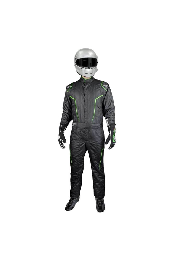 K1 RaceGear GT2 Suit - Black, FLO Green - XL 60 20-GT2-NV-XL