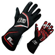 K1 RaceGear K1R23-FLT-NR-L Flight Gloves, Black & Red - Large