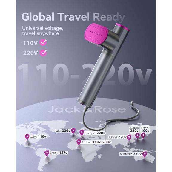 Travel Steamer for Clothes, 100-220V Portable Iron, 15s Heat Up, Steamer & Iron 2 In 1, Travel Size, Large Ceramic Heat Panel, for Global and Europe