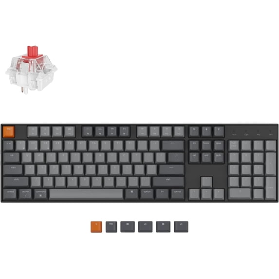 Computer Keboard Images K10 Full Size Layout White LED Backlit Hot-Swappable Mechanical ...