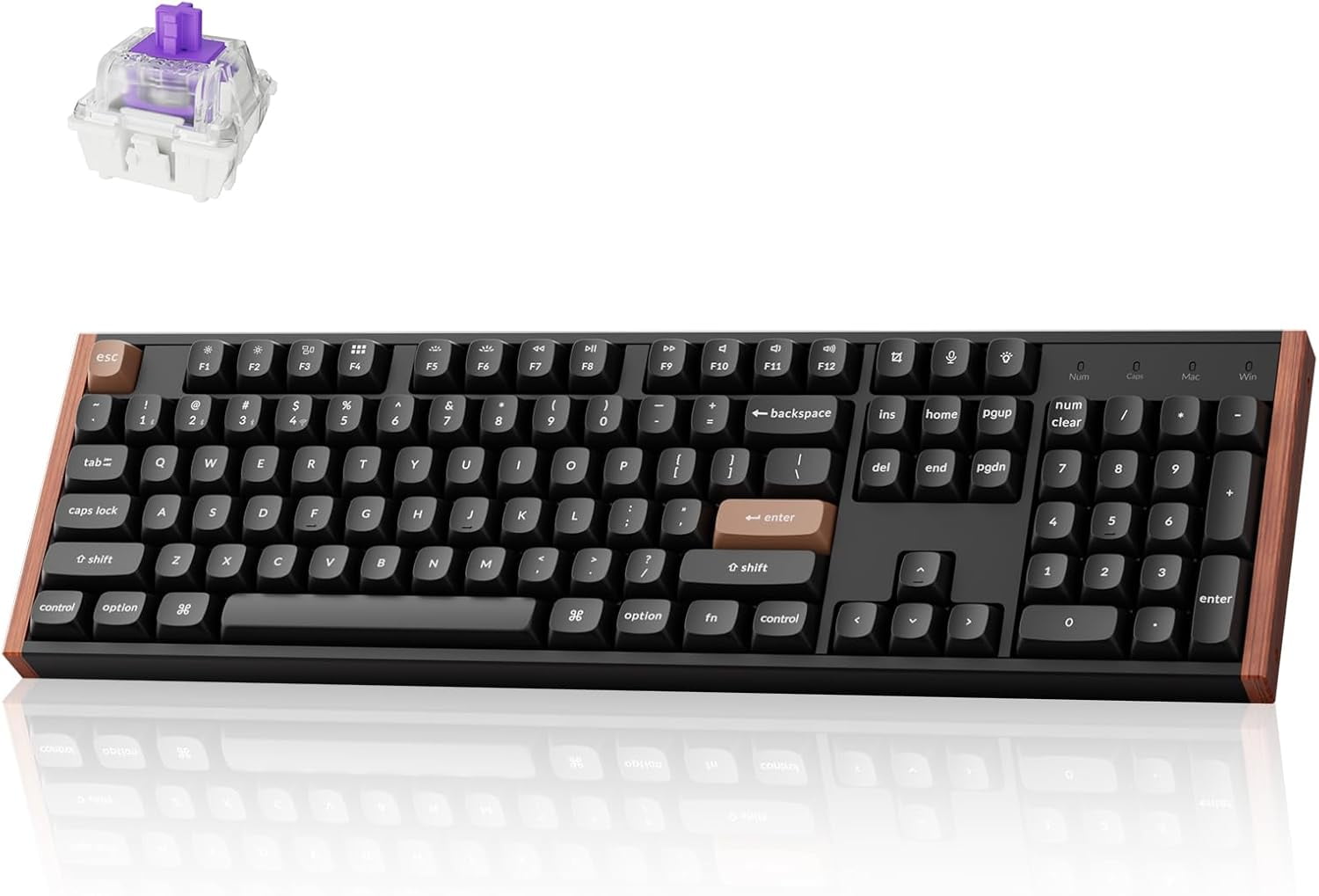 K10 HE Hall Effect Keyboard, Gateron Double-Rail Magnetic Nebula Switch, Full-Size Tri-Mode Wireless Keyboard with Rapid Trigger, Adjustable Actuation, RGB, Aluminum + Wooden Frame