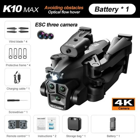 K10 Max Drone 4K High-Definition Three Camera Optical Flow Positioning Professional Aerial Photography Foldable Quadcopter