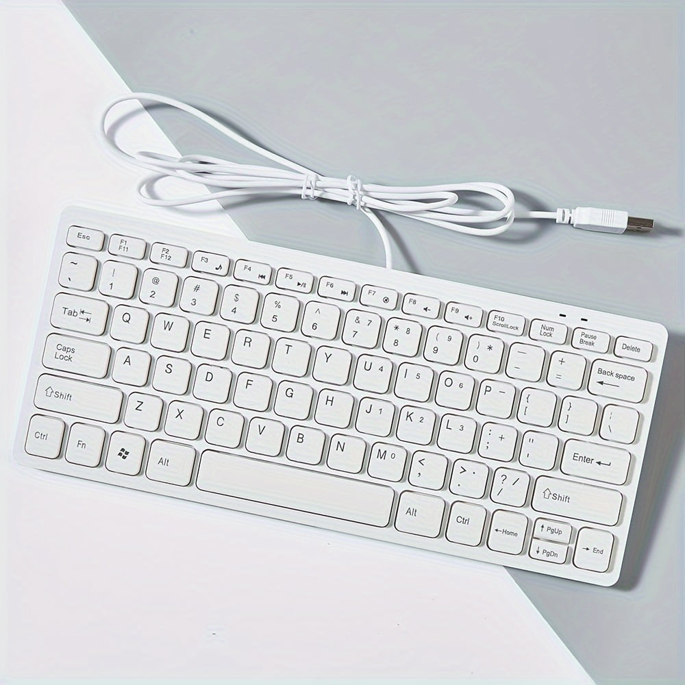 K1000 Ultra-Thin USB-Powered Ergonomic Keyboard for 12-Inch Laptops & Desktops-78 Keys, No Batteries Needed, Compatible with Windows&Mac Operating Systems, Laptop Keyboard, Sleek Design,Durable Build