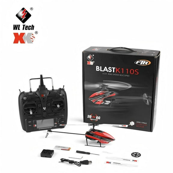 K110S Brushless 6 CH Remote Controlled Helicopter with Single Rotor, Aileron Free 3D Aerobatics, RC Model Aircraft for Adults