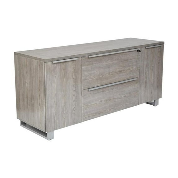 K123 Credenza with 2 Drawers and 2 Doors in Gray