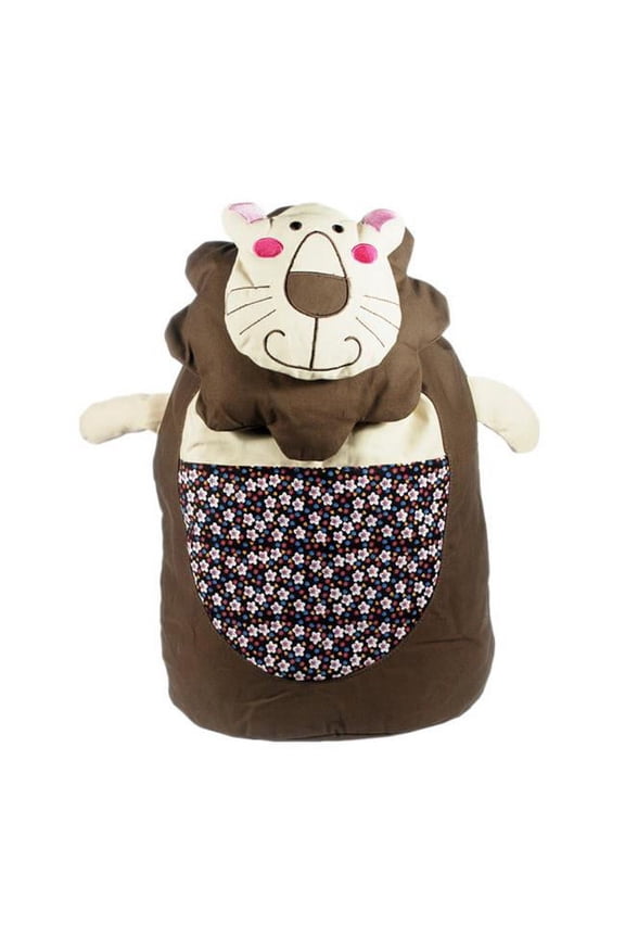 K138-COFFEE Smile Lion Fabric Art School Backpack / Outdoor Backpack