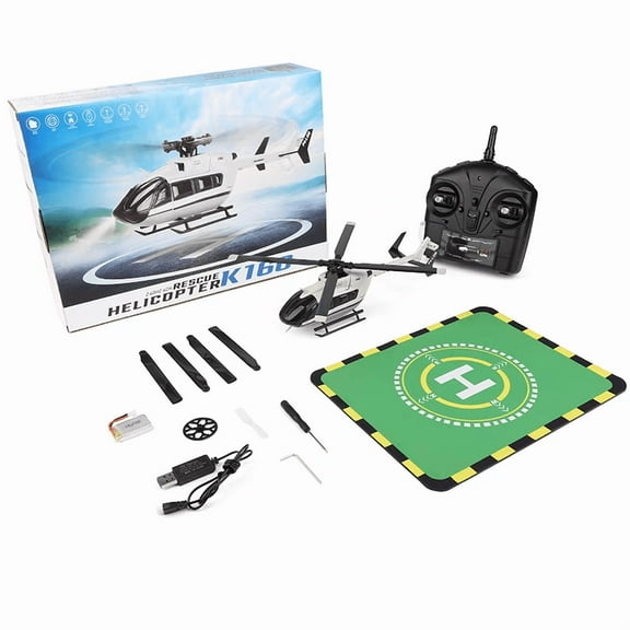 K160 EC145 Barometric Altitude Hold RC Helicopter, 4CH 4-Rotor RC Helicopter with Auto-Hover, Quadcopter Simulation RC Drone Toy for Hobbyist
