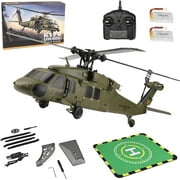 K170 Remote Control Helicopter, 2.4GHz UH60L RC Military Helicopter Toy with Adjustable Left and Right Hand Throttle for Teenagers and Adult Beginners (Three Battery Version)