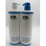 K18 Damage Shield pH Protective Shampoo & Conditioner Jumbo Set, Help to Reduces Frizziness & Tangles - 16 FL. OZ.