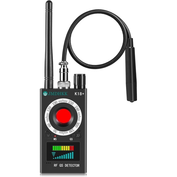 K18+ Hidden Camera Detector, Spy Camera Finder, Bug Detector, Magnetic Field Detector, Listening Device Detector  Privacy Protection Tool for Home, Office, Hotel, and Travel Security(Black)